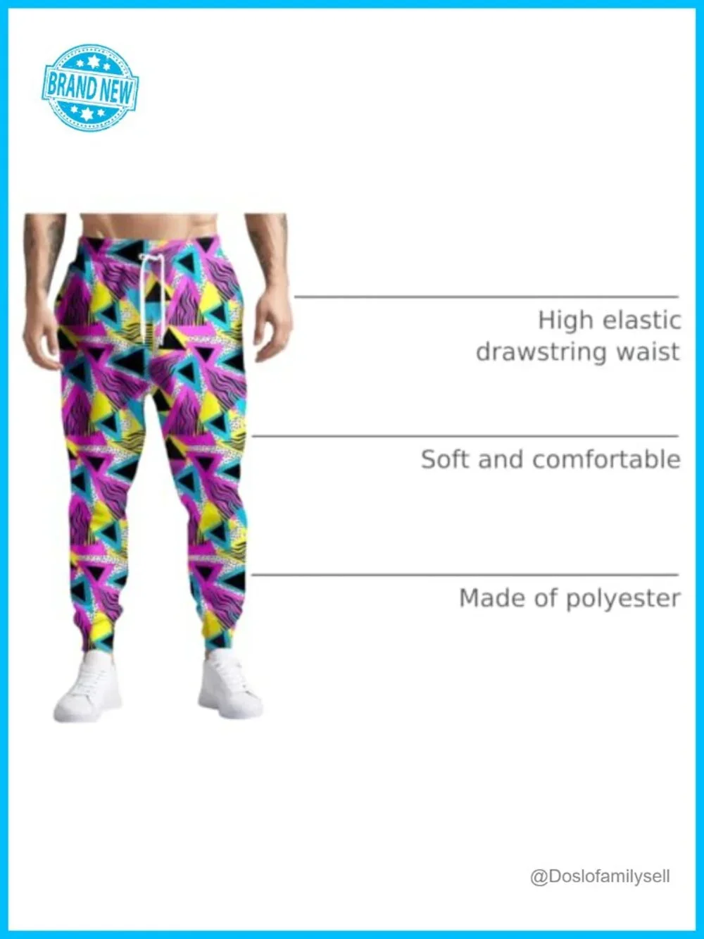 Retro 80s 90s Men's Joggers Sweatpants with Pockets Funny Print